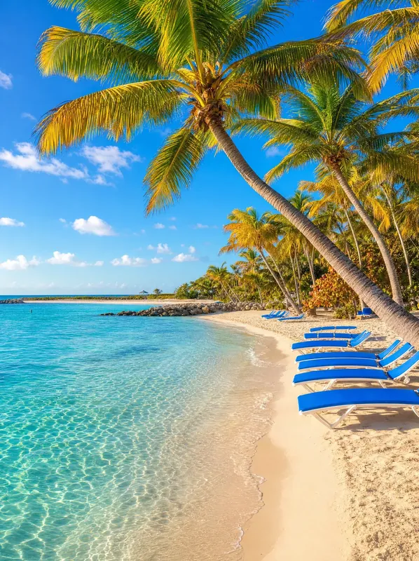Playa de aguas turquesa en Great Stirrup Cay, Bahamas